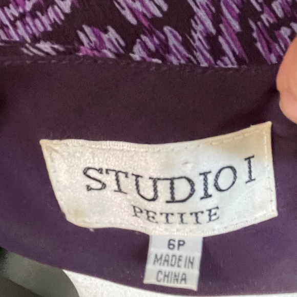 90’s Purple & Black Maxi Dress with Satin Trim & Paisley Pattern Size 6P - Picture 7 of 7